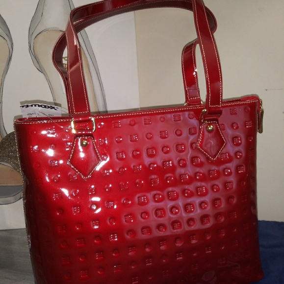 red arcadia purse